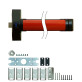 Замок TESA для евакуаційного виходу накладний QUICK1S NR N: black (RAL 9005)/R: red (RAL 3000) 1 Locking 900мм 8мм