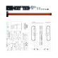 Ручка TESA для евакуаційного виходу врізний QUICK1E209 NR N: black (RAL 9005)/R: red (RAL 3000) 1200мм 9мм