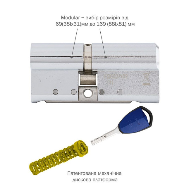 Цилиндр Abloy DIN MOD KK HARD CY332 *PROTEC 2 94 CR 43Hix51 CAM30 Cliq M/S TA77ZZ BOX Цилиндр Abloy DIN MOD KK HARD CY332 *PROTEC 2 94 CR 43Hix51 CAM30 Cliq M/S TA77ZZ BOX