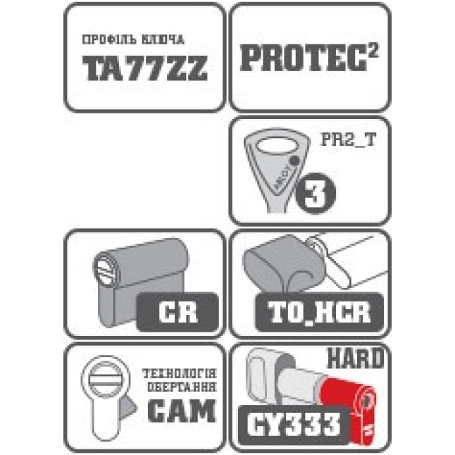Цилиндр Abloy DIN MOD KT HARD CY333 *PROTEC 2 88 CR 42Hx46T TO HCR CAM30 3KEY PR2 T TA77ZZ BOX