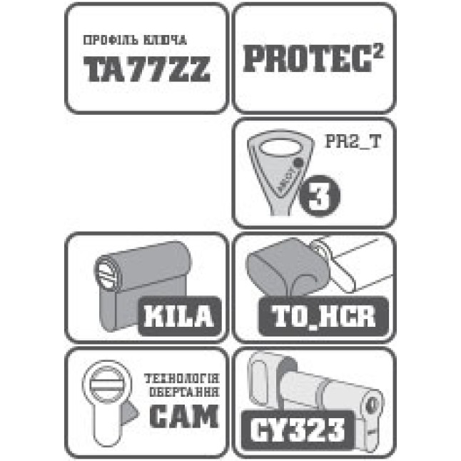 Цилиндр Abloy DIN MOD KT CY323 *PROTEC 2 62 Kila 31x31T TO HCR CAM30 3KEY PR2 T TA77ZZ BOX Цилиндр Abloy DIN MOD KT CY323 *PROTEC 2 62 Kila 31x31T TO HCR CAM30 3KEY PR2 T TA77ZZ BOX