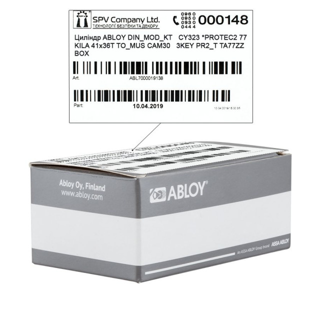 Циліндр ABLOY DIN_MOD_KT CY323 *PROTEC2 77 KILA 41x36T TO_MUS CAM30 3KEY PR2_T TA77ZZ BOX