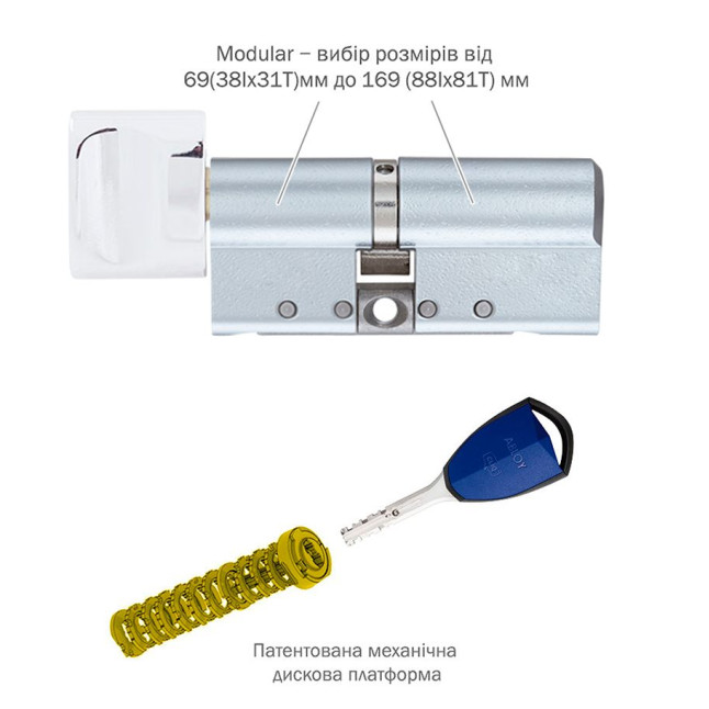 Циліндр ABLOY DIN_MOD_KT HARD CYLP333T *PROTEC2 69 CR 38Hix31T TO_CR CAM30 CLIQ M/S TA77ZZ BOX Циліндр ABLOY DIN_MOD_KT HARD CYLP333T *PROTEC2 69 CR 38Hix31T TO_CR CAM30 CLIQ M/S TA77ZZ BOX
