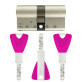 Циліндр KESO DIN_MOD_KK B 8000_?2 90 NM 40x50 CAM30 3KEY TR_FLUO BERRY_EXTRALONG_42,5mm BOX