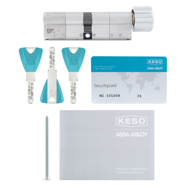 Циліндр KESO DIN_MOD_KT B 8000_?2 100 NM 50x50T TO_NM CAM30 3KEY TR_PETROL_LONG_38mm BOX