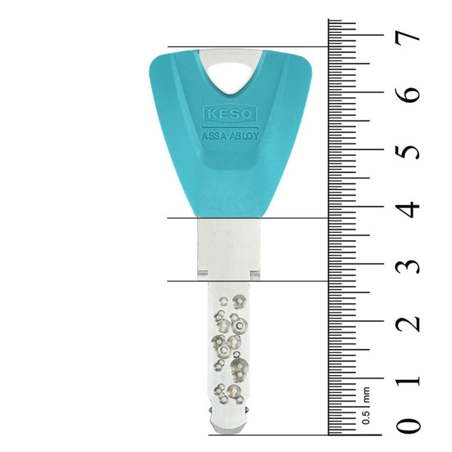 Циліндр KESO DIN_MOD_KK B 8000_?2 65 NM 30x35 CAM30 3KEY TR_PETROL_LONG_38mm BOX