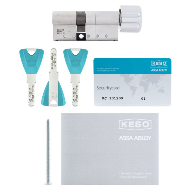 Циліндр KESO DIN_MOD_KT B 8000_?2 70 NM 30x40T TO_NM CAM30 3KEY TR_PETROL_LONG_38mm BOX