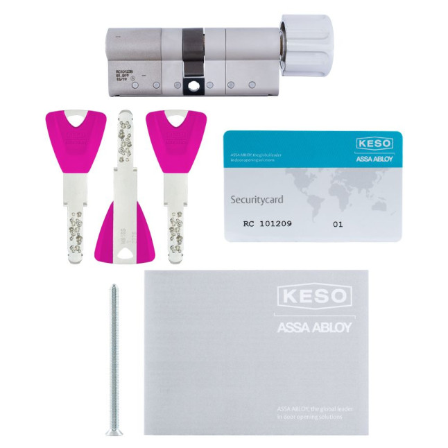 Циліндр KESO DIN_MOD_KT B 8000_?2 80 NM 40x40T TO_NM CAM30 3KEY TR_FLUO BERRY_EXTRALONG_42,5mm BOX