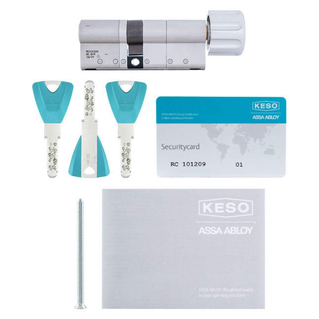 Циліндр KESO DIN_MOD_KT B 8000_?2 90 NM 40x50T TO_NM CAM30 3KEY TR_PETROL_LONG_38mm BOX