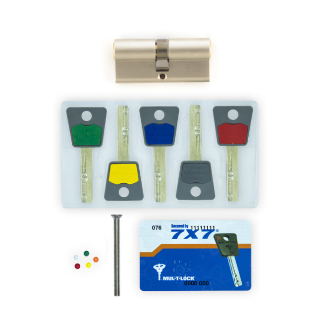 Цилиндр Mul-t-lock DIN KK 7x7 120 NST 50x70 CAM30 5KEY DND77 GREY INS 0767 PB