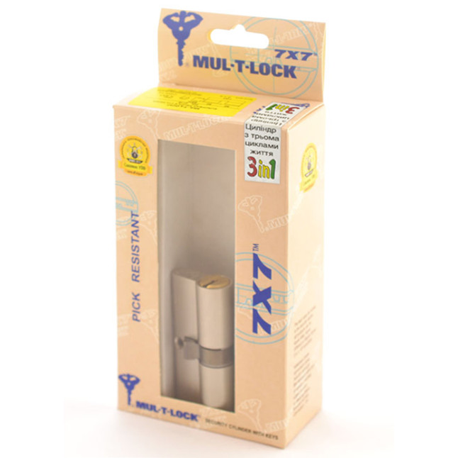 Цилиндр Mul-t-lock DIN KK 7x7 115 NST 55x60 CAM30 3in1 3KEY+1KEY+1KEY DND77 GREY INS 0767 BOX S