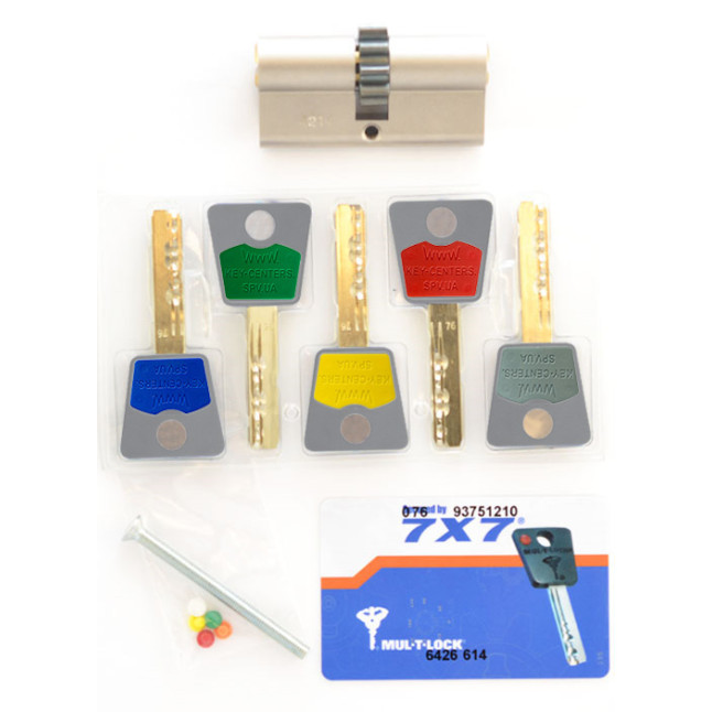 Цилиндр Mul-t-lock DIN KK 7x7 62 NST 27x35 CGW13 5KEY DND77 GREY INS 0767 BOX M