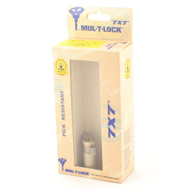 Цилиндр Mul-t-lock DIN HALF K 7x7 42,5 NST 33x9,5 CAM180 5KEY DND77 GREY INS 0767 BOX M