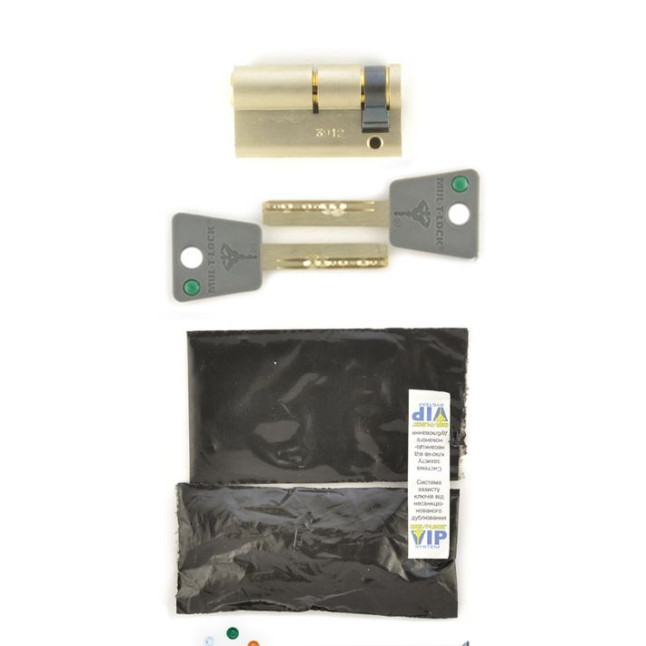 Цилиндр Mul-t-lock DIN HALF K 7x7 49,5 NST 40x9,5 CAM30 VIP CONTROL 2KEY+3KEY DND77 GREY INS 0767 BOX M