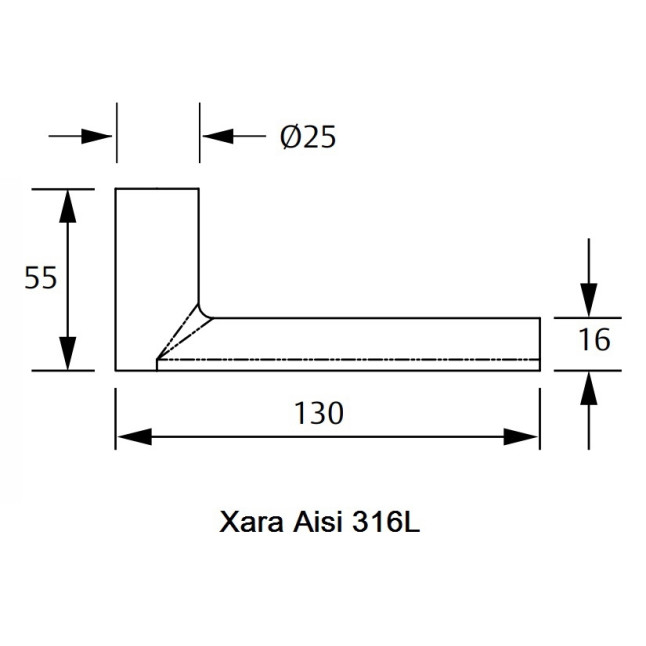 Ручка дверная TESA XARA матовая нержавеющая сталь Ручка дверная TESA XARA матовая нержавеющая сталь