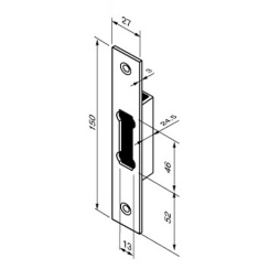 Відповідна планка Abloy 0036 хром Відповідна планка Abloy 0036 хром