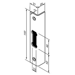 Відповідна планка Abloy 0065 хром Відповідна планка Abloy 0065 хром