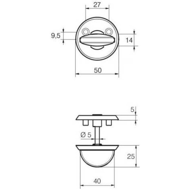 Накладка WC Abloy turning knob 0350 still kila хром