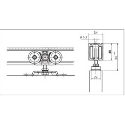 Комплект раздвижной системы Geze Perlan 120 Geze (прямолинейная)
