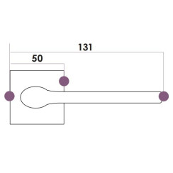 Ручка дверная Convex 1485 (квадратная) матовый графит Ручка дверная Convex 1485 (квадратная) матовый графит