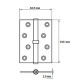 Петля дверная карточная Siba 1BB (100x62.5x2.5 мм) SN матовый никель