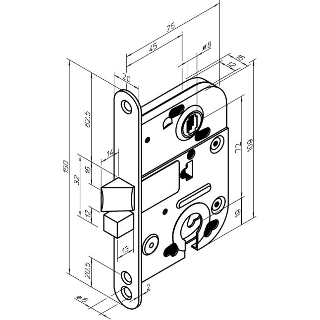 Корпус замка Abloy 2018 ZN Корпус замка Abloy 2018 ZN