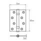 Петля дверная карточная Siba 2BB (100x75x3 мм) PN перламутровый никель