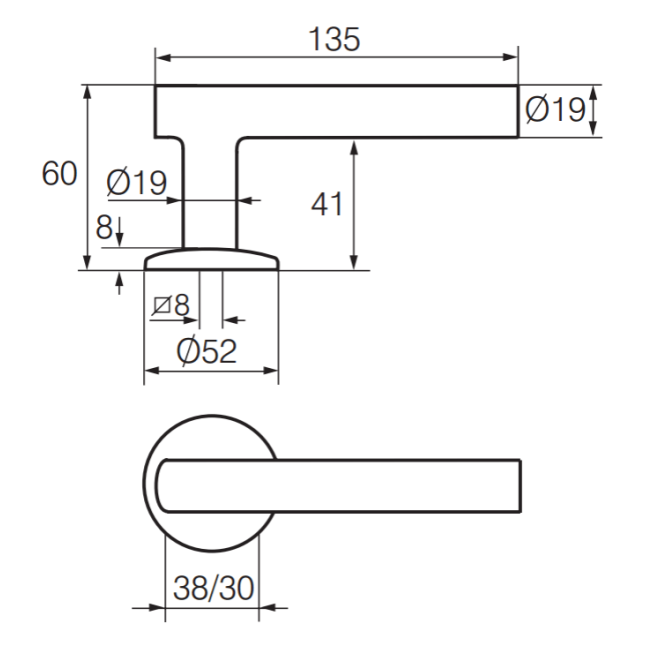 Ручка дверна Abloy Inoxi 3-19st / 002