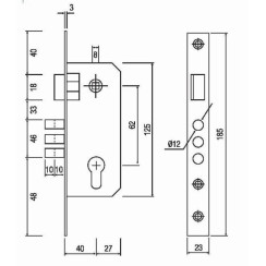 Корпус замка Siba 10038 / M AB антична бронза Корпус замка Siba 10038 / M AB антична бронза