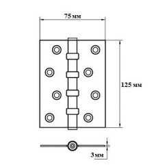 Петля дверна карткова Siba 4BB (125x75x3 мм) AB антична бронза Петля дверна карткова Siba 4BB (125x75x3 мм) AB антична бронза