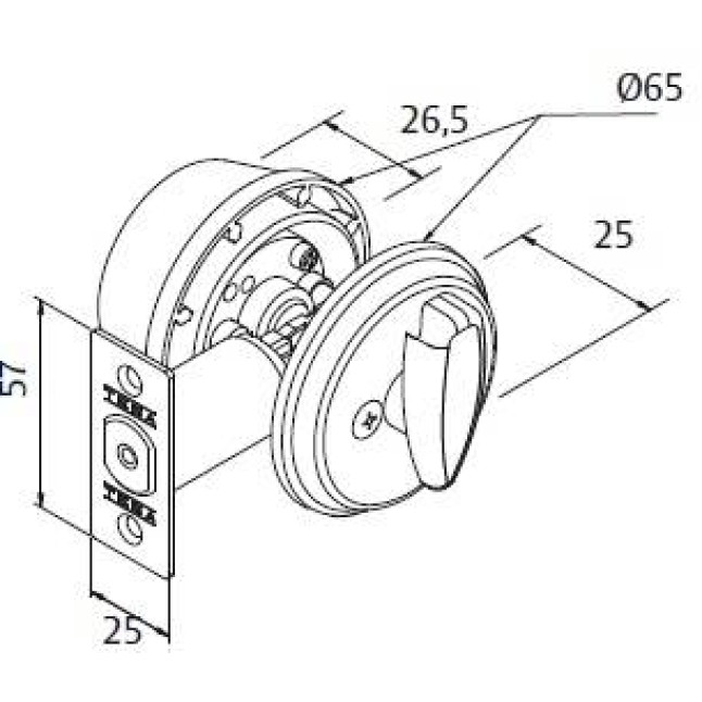 Замок врезной Tesa Dead Bolt R51666 CM матовый хром Замок врезной Tesa Dead Bolt R51666 CM матовый хром