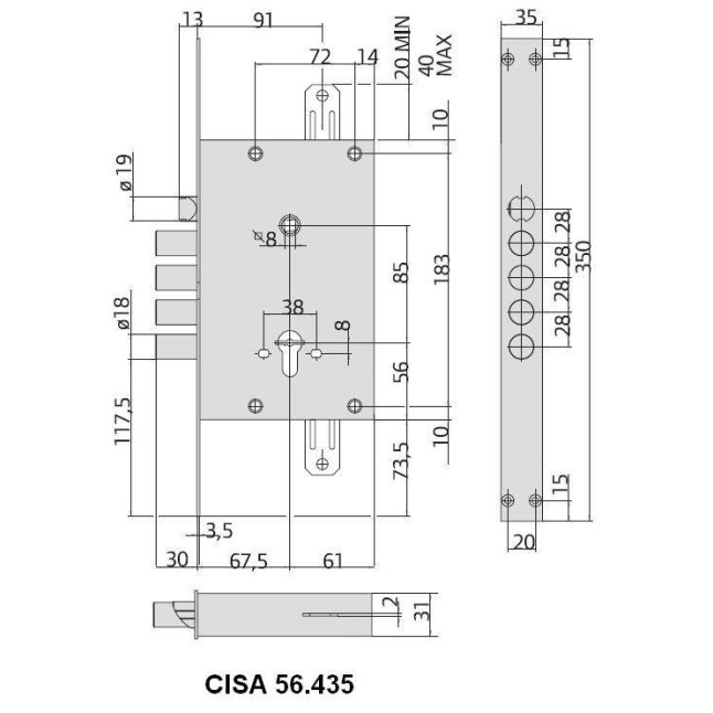 Корпус замка Cisa 56.435 Корпус замка Cisa 56.435