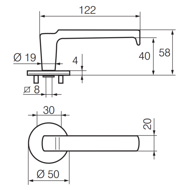 Ручка дверна Abloy 6647/007 хром