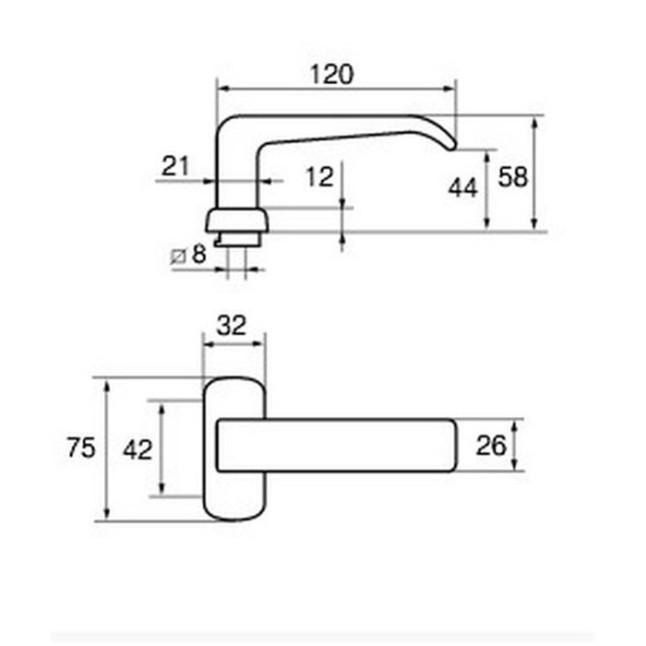Ручка дверная Abloy Consul 110/0645 хром Ручка дверная Abloy Consul 110/0645 хром