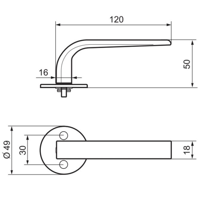 Ручка дверна Abloy Enter 010 хром