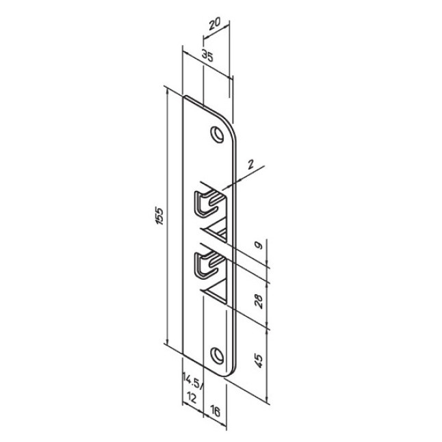 Ответная планка Abloy 0034 хром Ответная планка Abloy 0034 хром