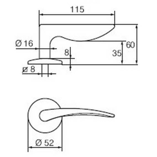 Ручка дверная Abloy Pohjola 27/002 MS/KILA полированная латунь Ручка дверная Abloy Pohjola 27/002 MS/KILA полированная латунь