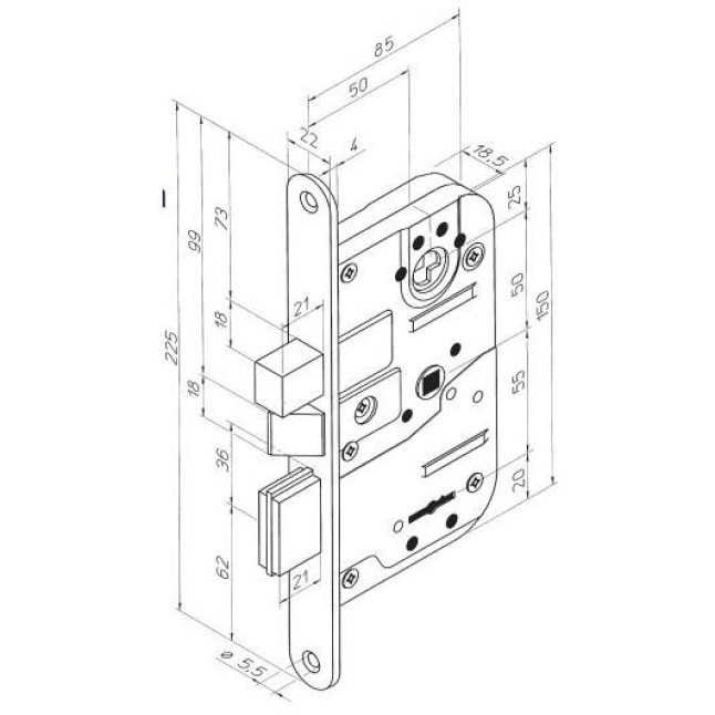 Замок врезной Abloy 415S Chrom Замок врезной Abloy 415S Chrom