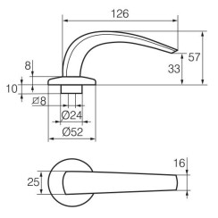 Ручка дверная Abloy Classico 9/002 Ms/CR хром Ручка дверная Abloy Classico 9/002 Ms/CR хром