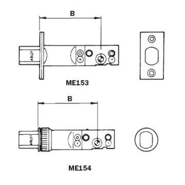 Замок цилиндровый Abloy Protec Dead Bolt ME 153 S/CR хром сатин