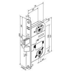 Корпус замка Abloy LC200 Left CR хром Корпус замка Abloy LC200 Left CR хром
