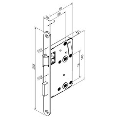 Замок врезной WC Abloy 4241 левый JME латунь Замок врезной WC Abloy 4241 левый JME латунь