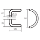 Ручка дверная Abloy Ergo 325-25/250 полированная латунь Ручка дверная Abloy Ergo 325-25/250 полированная латунь