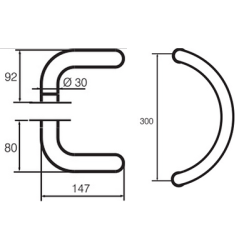 Ручка дверная Abloy Ergo 325-30/300 полированная латунь Ручка дверная Abloy Ergo 325-30/300 полированная латунь