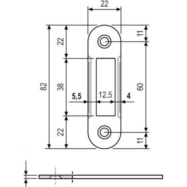 Ответная планка Agb B.01000.40.12 античная латунь