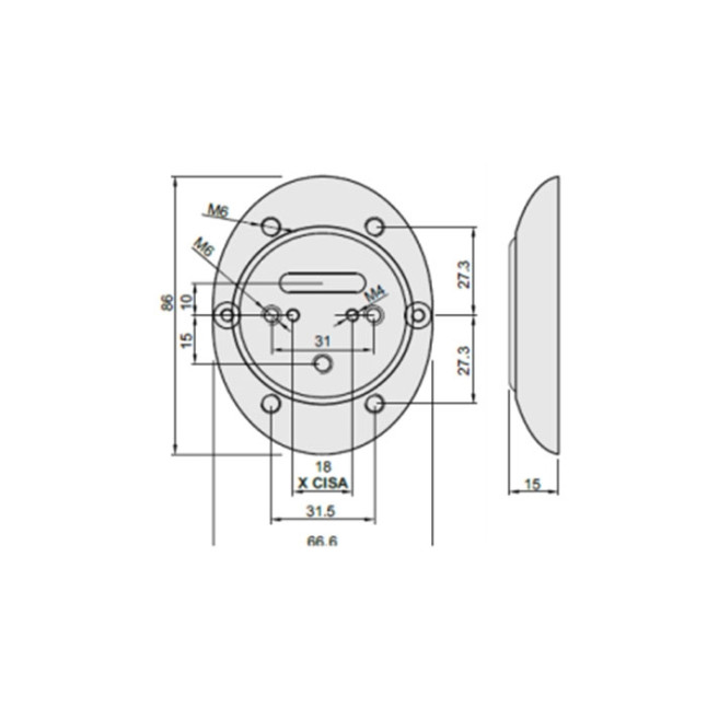 Броненакладка врезная под сувальдный замок Disec Magnetic 3GDM латунь PVD Броненакладка врезная под сувальдный замок Disec Magnetic 3GDM латунь PVD