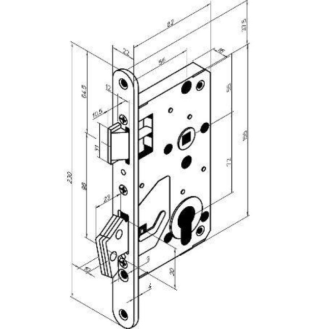 Корпус замка Abloy 4272 Right Корпус замка Abloy 4272 Right