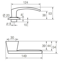 Ручка дверная Abloy Domus 12 Ms/KILA матовая латунь Ручка дверная Abloy Domus 12 Ms/KILA матовая латунь