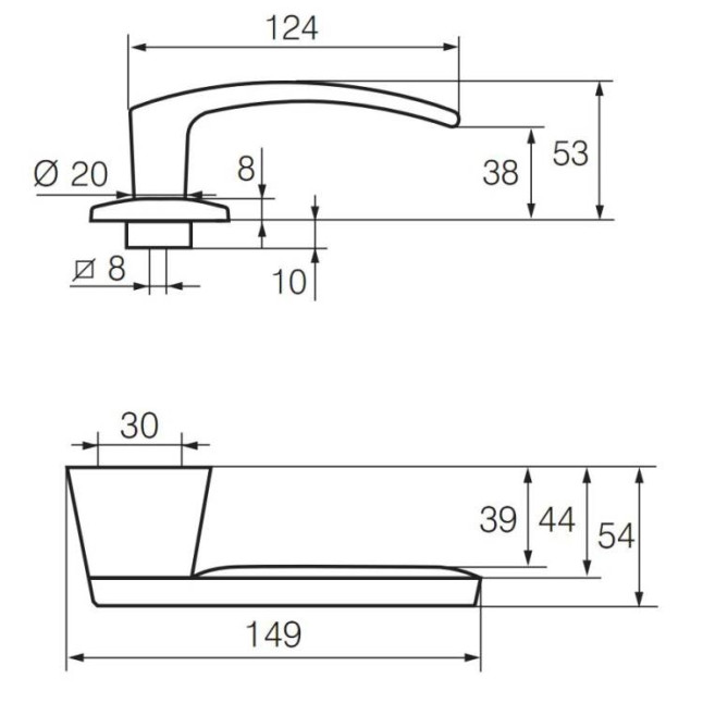 Ручка дверна Abloy Domus 12 Ms / KILA матова латунь