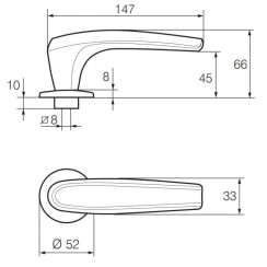 Ручка дверна Abloy Duetto 8/002 Ms / CR (хром) Ручка дверна Abloy Duetto 8/002 Ms / CR (хром)